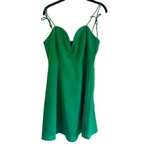 Elegant Green Spaghetti Strap Mini Dress Cocktail Party Sweetheart Neckline B26‎